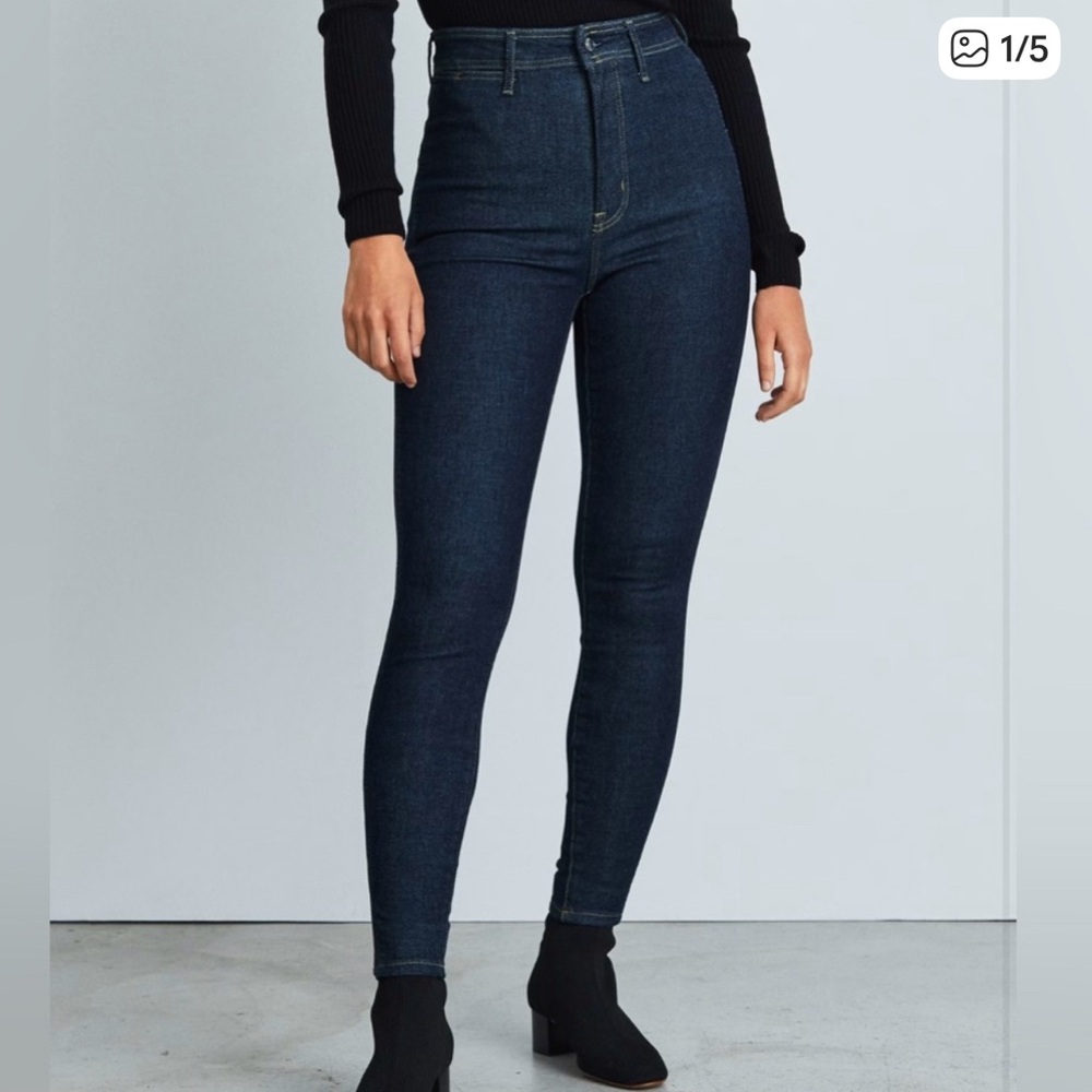 Everlane The Way-High® Clean Front Skinny Jean in Dark Indigo